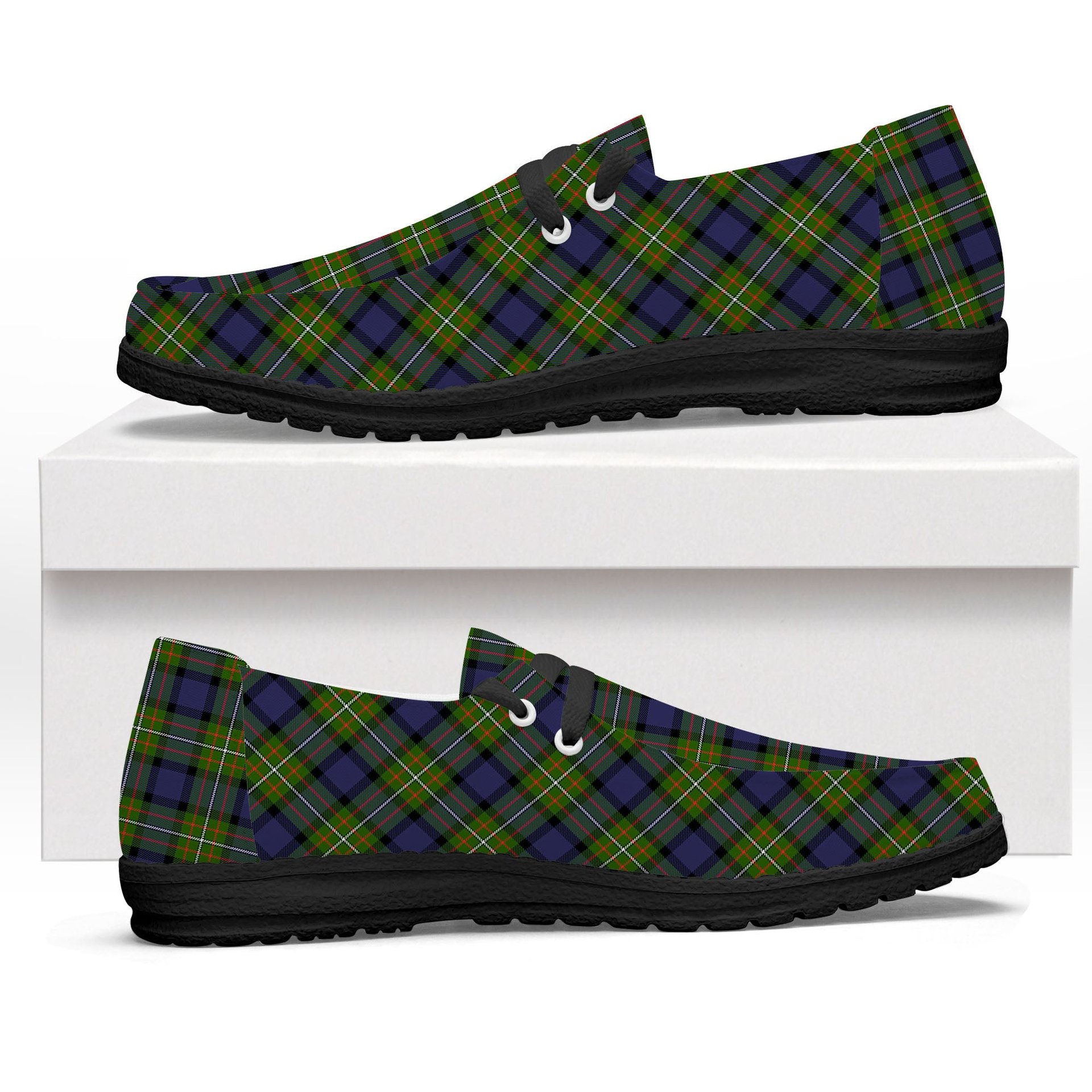 ScotsTee Shop Scottish Fergusson Modern Tartan Plaid Canvas Loafer Shoes