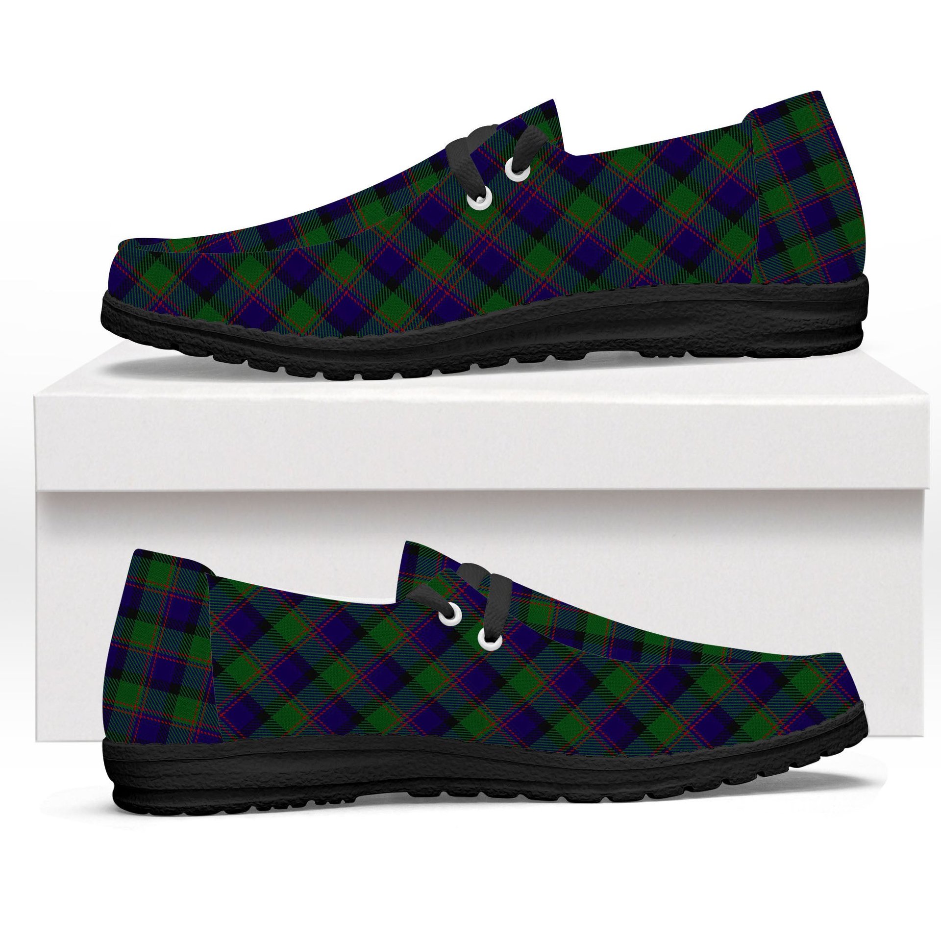 ScotsTee Shop Scottish Gammell 1978 Tartan Plaid Canvas Loafer Shoes