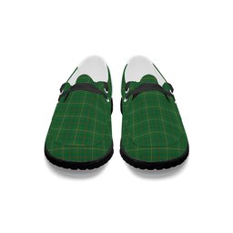ScotsTee Shop Scottish Galloway Green Ancient Tartan Plaid Canvas Loafer Shoes