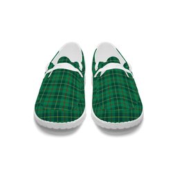ScotsTee Shop Scottish Galloway Green Modern Tartan Plaid Canvas Loafer Shoes