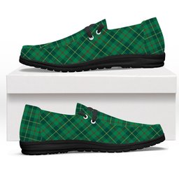 ScotsTee Shop Scottish Galloway Green Modern Tartan Plaid Canvas Loafer Shoes