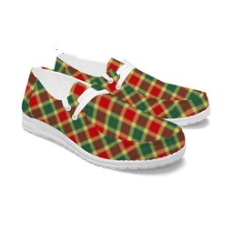 ScotsTee Shop Scottish Gibbs Modern Tartan Plaid Canvas Loafer Shoes