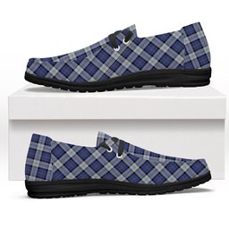 ScotsTee Shop Scottish Gillies Dress Blue Tartan Plaid Canvas Loafer Shoes
