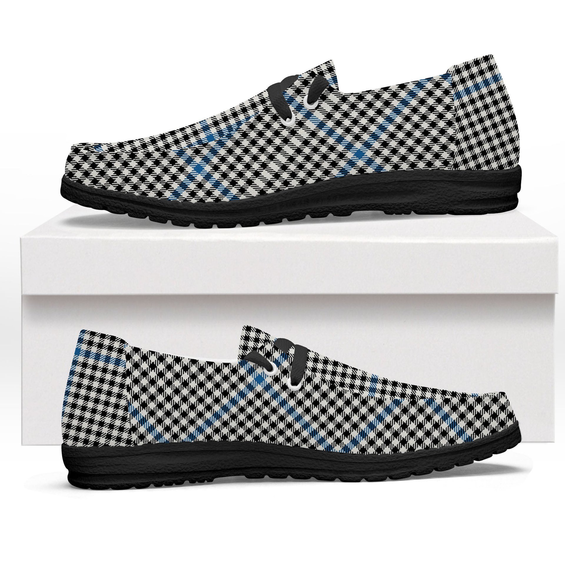 ScotsTee Shop Scottish Gladstanes Ancient Tartan Plaid Canvas Loafer Shoes