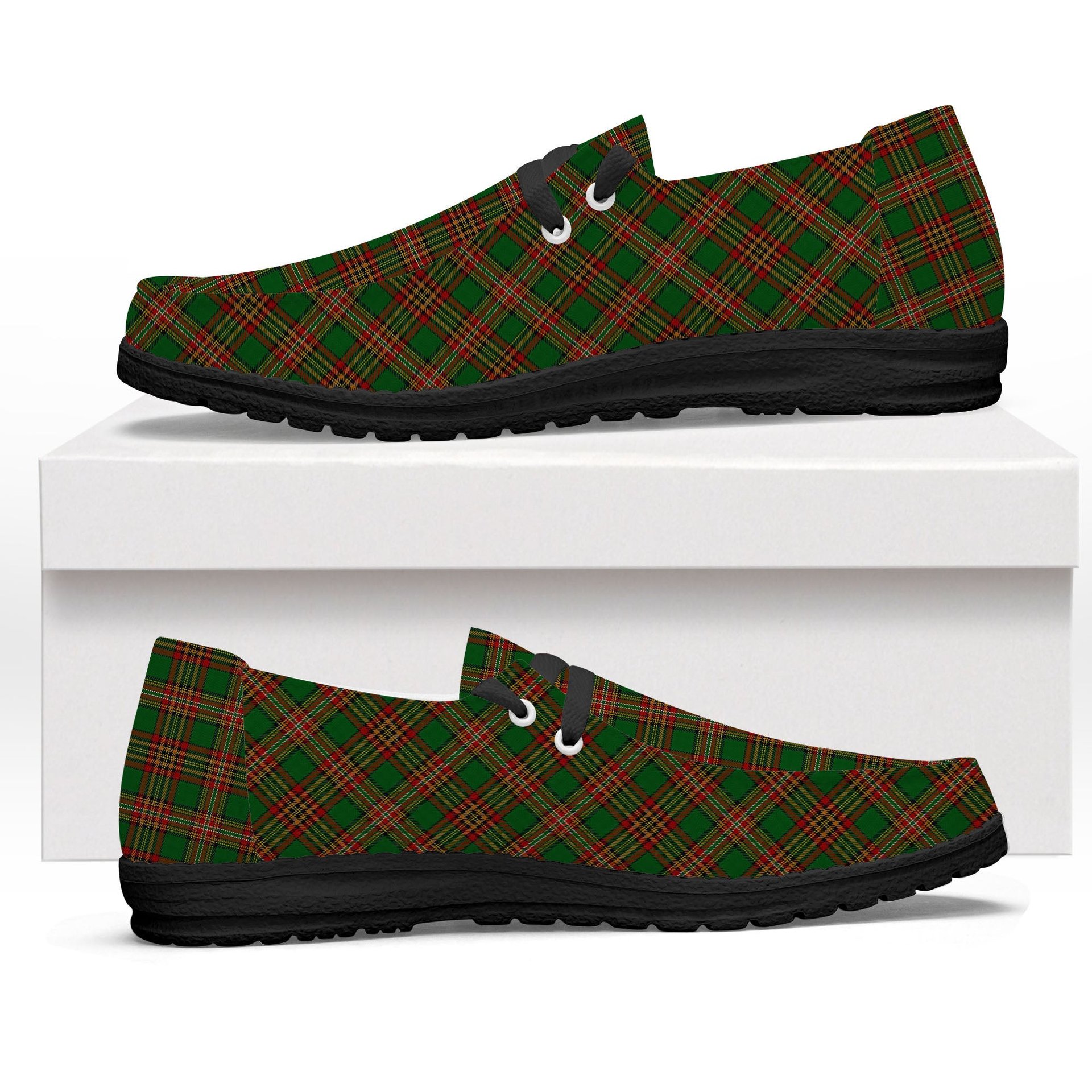 ScotsTee Shop Scottish Goldstraw Tartan Plaid Canvas Loafer Shoes