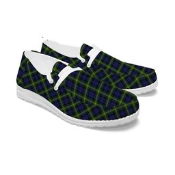 ScotsTee Shop Scottish Gordon of Esslemont Tartan Plaid Canvas Loafer Shoes