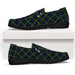 ScotsTee Shop Scottish Gordon of Esslemont Tartan Plaid Canvas Loafer Shoes