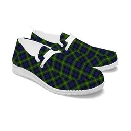 ScotsTee Shop Scottish Gordon of Esselmont Tartan Plaid Canvas Loafer Shoes