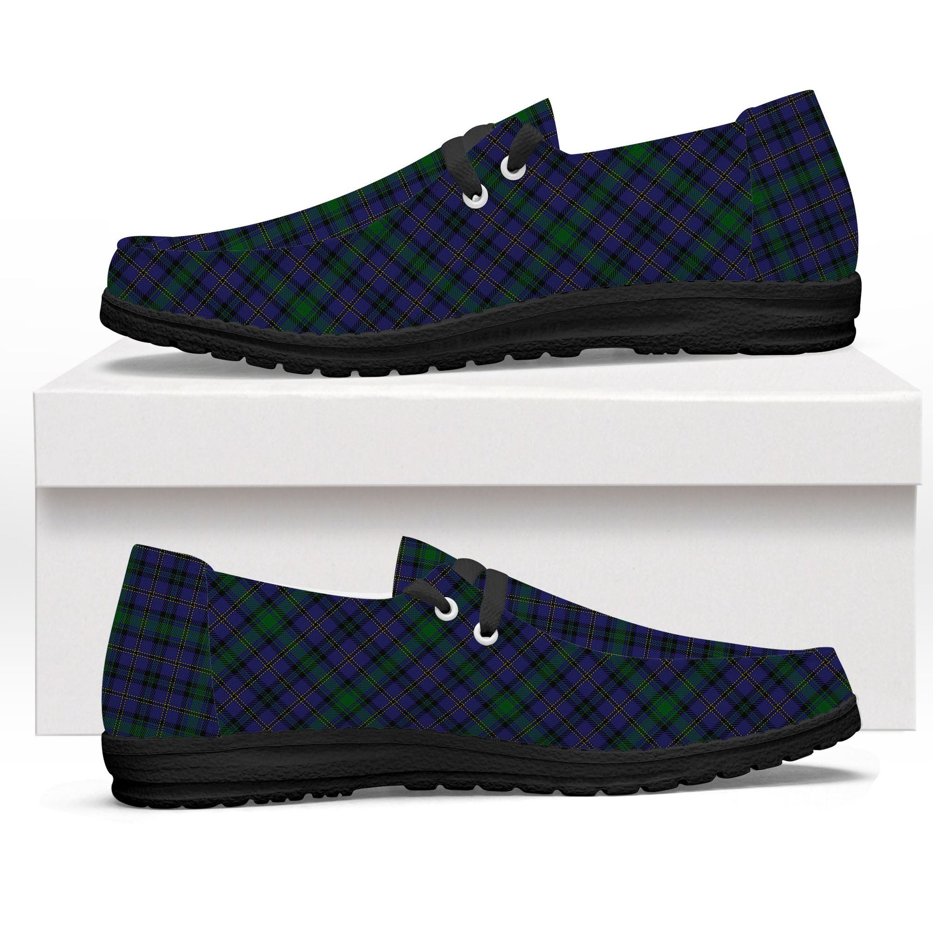 ScotsTee Shop Scottish Hope-Vere Weir Tartan Plaid Canvas Loafer Shoes