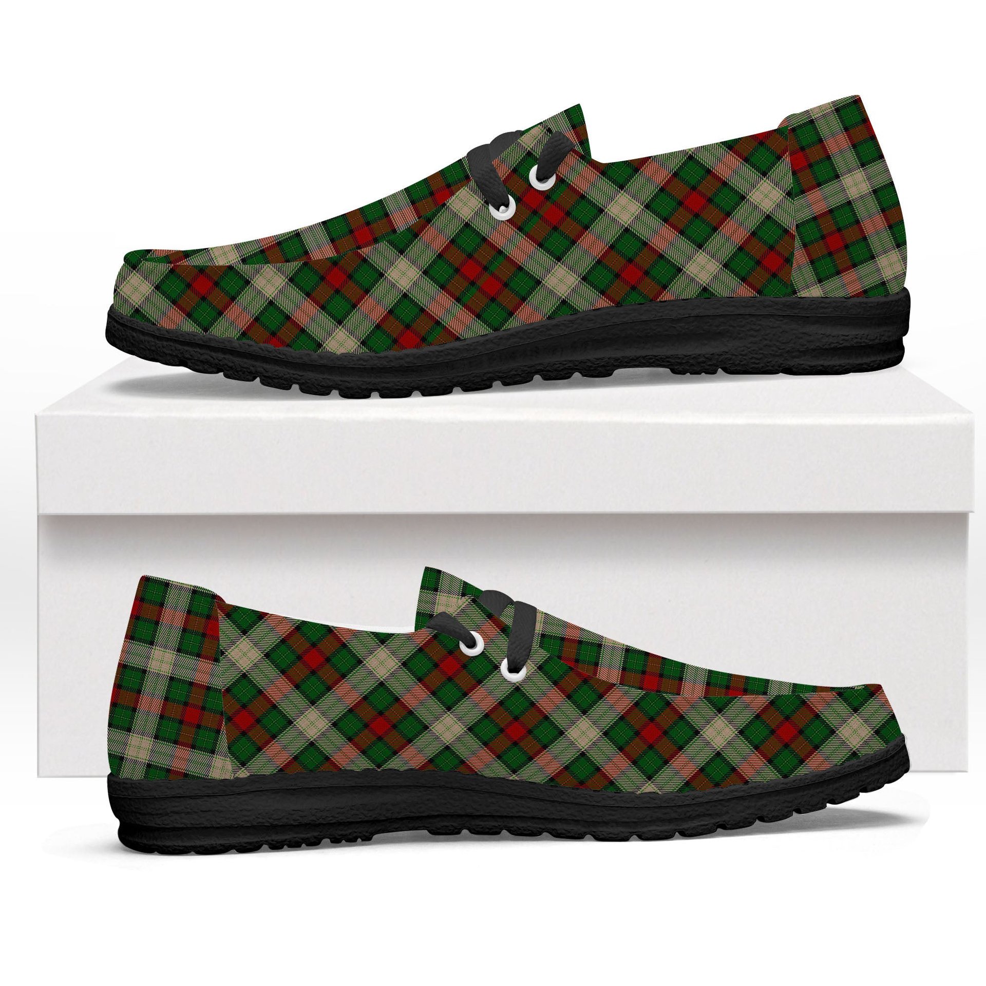 ScotsTee Shop Scottish Hohenzollern Staff Tartan Plaid Canvas Loafer Shoes
