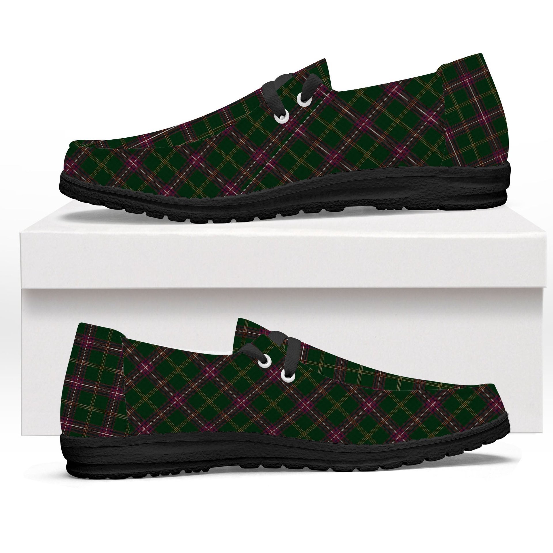 ScotsTee Shop Scottish Hall from Springbrook and Newtown Tartan Plaid Canvas Loafer Shoes