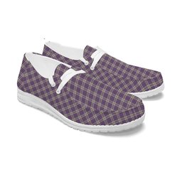ScotsTee Shop Scottish Harris Lilac Tartan Plaid Canvas Loafer Shoes