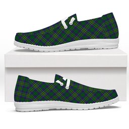 ScotsTee Shop Scottish Hunter of Hunterston Tartan Plaid Canvas Loafer Shoes