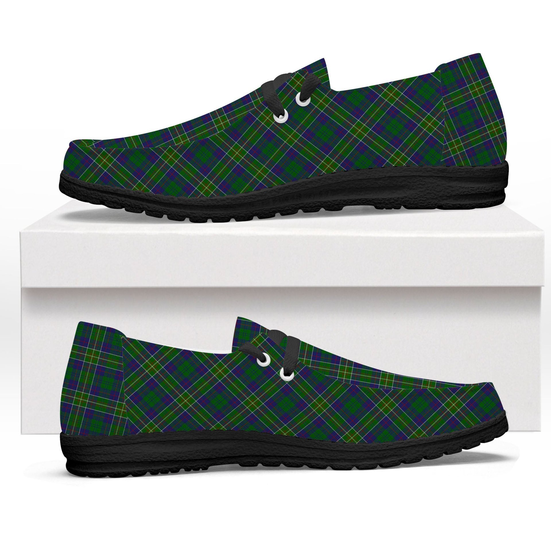 ScotsTee Shop Scottish Hunter of Hunterston Tartan Plaid Canvas Loafer Shoes