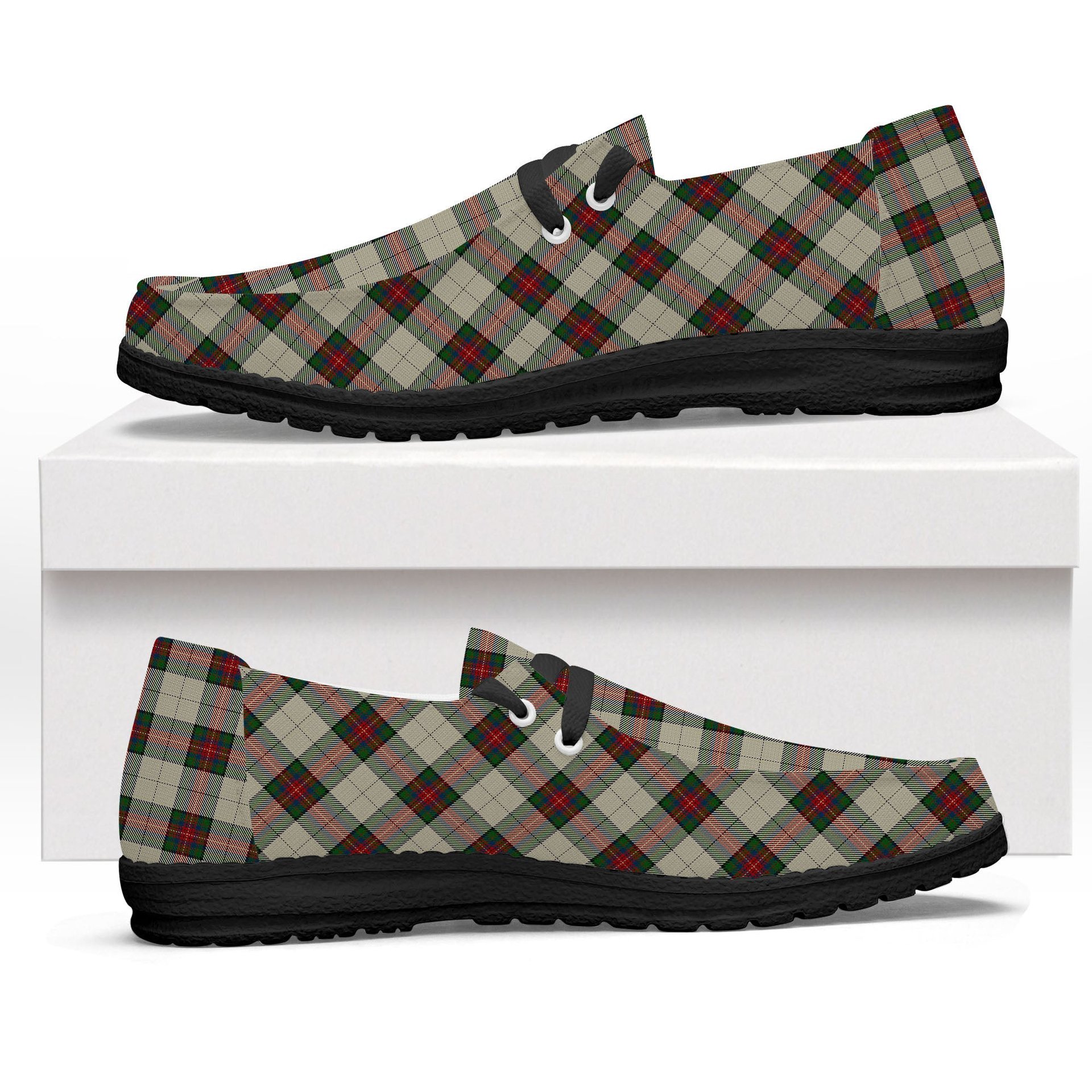 ScotsTee Shop Scottish Hohenzollern Tartan Plaid Canvas Loafer Shoes
