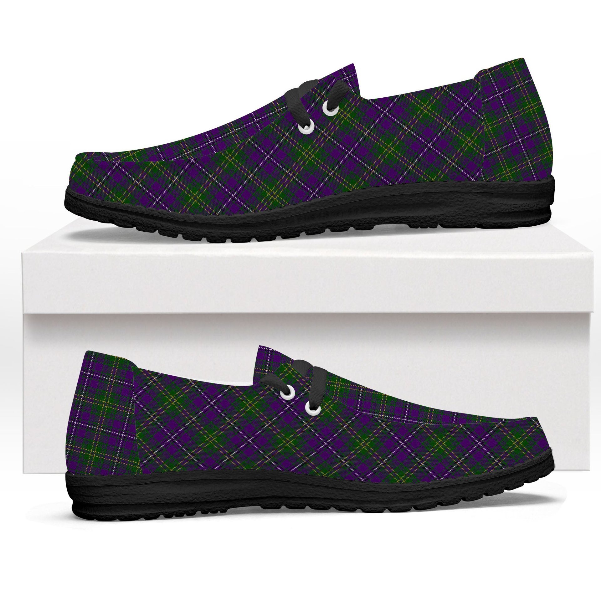 ScotsTee Shop Scottish Hay of Megginch Tartan Plaid Canvas Loafer Shoes