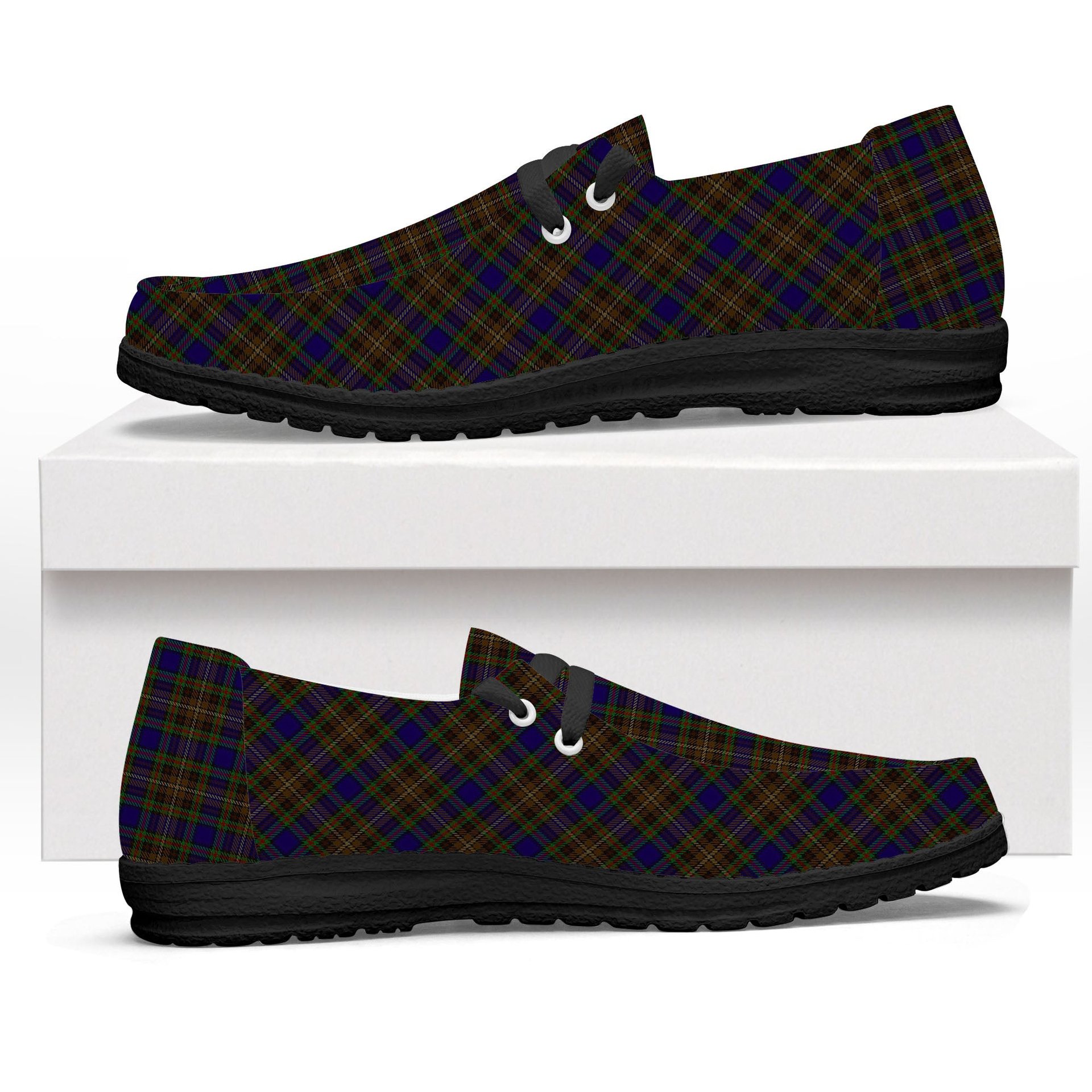 ScotsTee Shop Scottish Highfield Hunting Tartan Plaid Canvas Loafer Shoes
