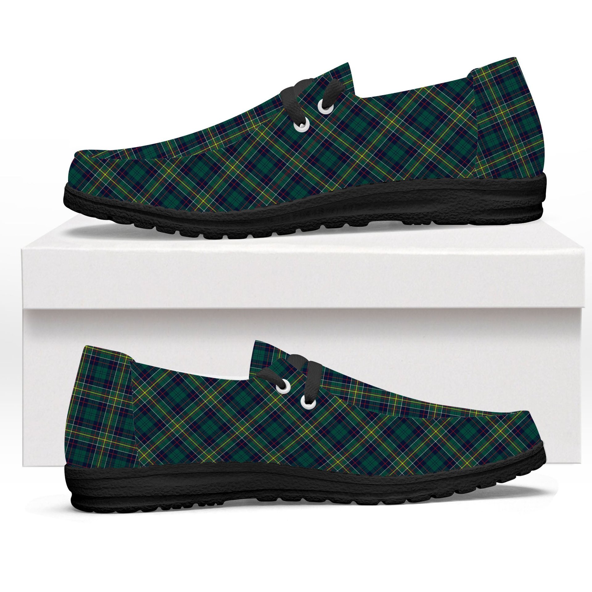 ScotsTee Shop Scottish Hunter of Hunterston Modern Tartan Plaid Canvas Loafer Shoes
