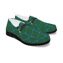 ScotsTee Shop Scottish Irvine of Bonshaw Tower Ancient Tartan Plaid Canvas Loafer Shoes