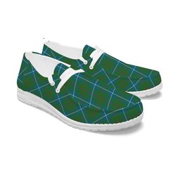ScotsTee Shop Scottish Irvine of Bonshaw Tower Ancient Tartan Plaid Canvas Loafer Shoes