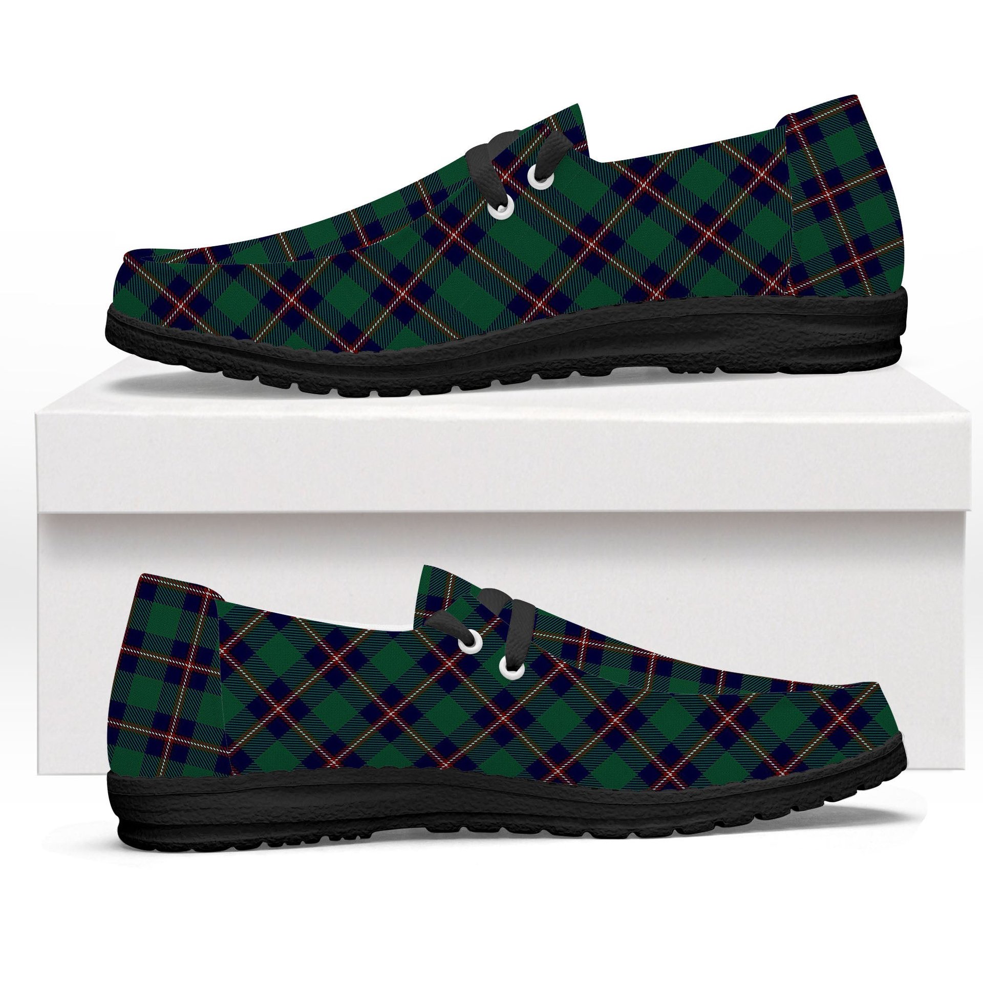 ScotsTee Shop Scottish Irvine Glenn Tartan Plaid Canvas Loafer Shoes