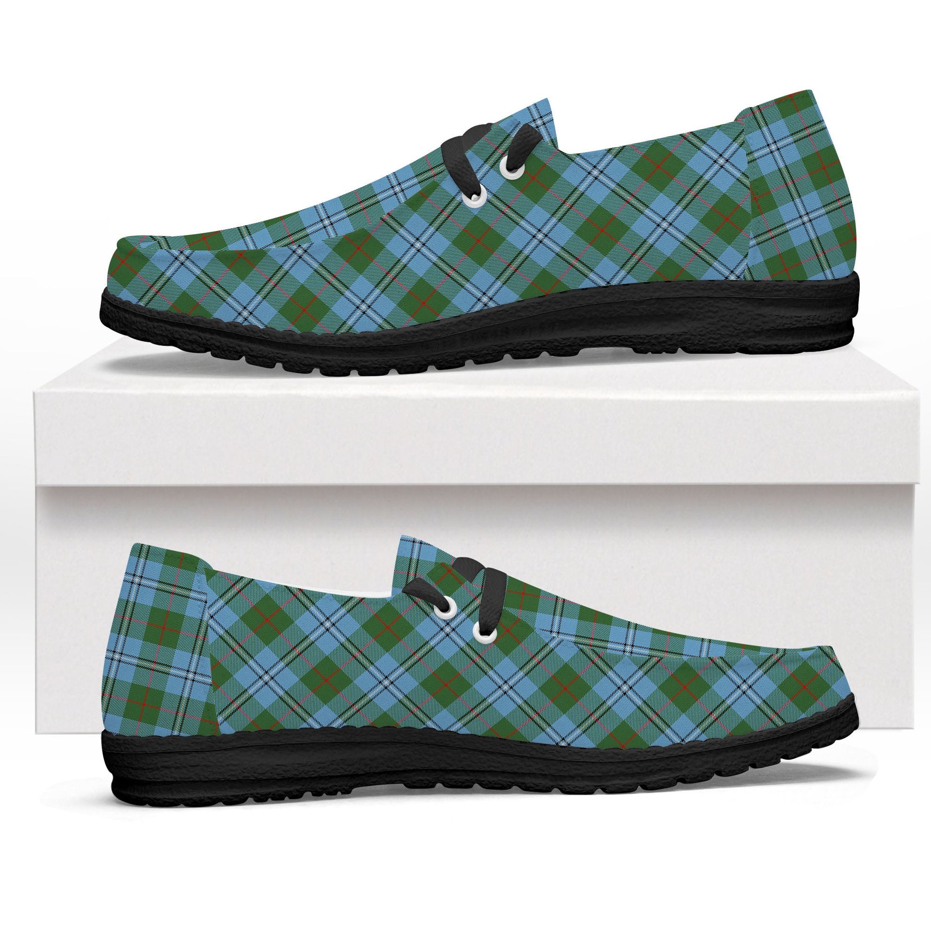ScotsTee Shop Scottish Irvine of Glentulchan Modern Tartan Plaid Canvas Loafer Shoes