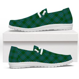 ScotsTee Shop Scottish Irvine of Bonshaw Tartan Plaid Canvas Loafer Shoes