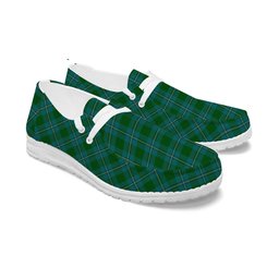 ScotsTee Shop Scottish Irvine of Bonshaw Tartan Plaid Canvas Loafer Shoes