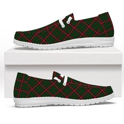 ScotsTee Shop Scottish King George VI Tartan Plaid Canvas Loafer Shoes