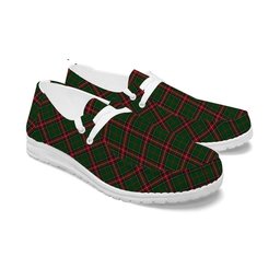 ScotsTee Shop Scottish King George VI Tartan Plaid Canvas Loafer Shoes