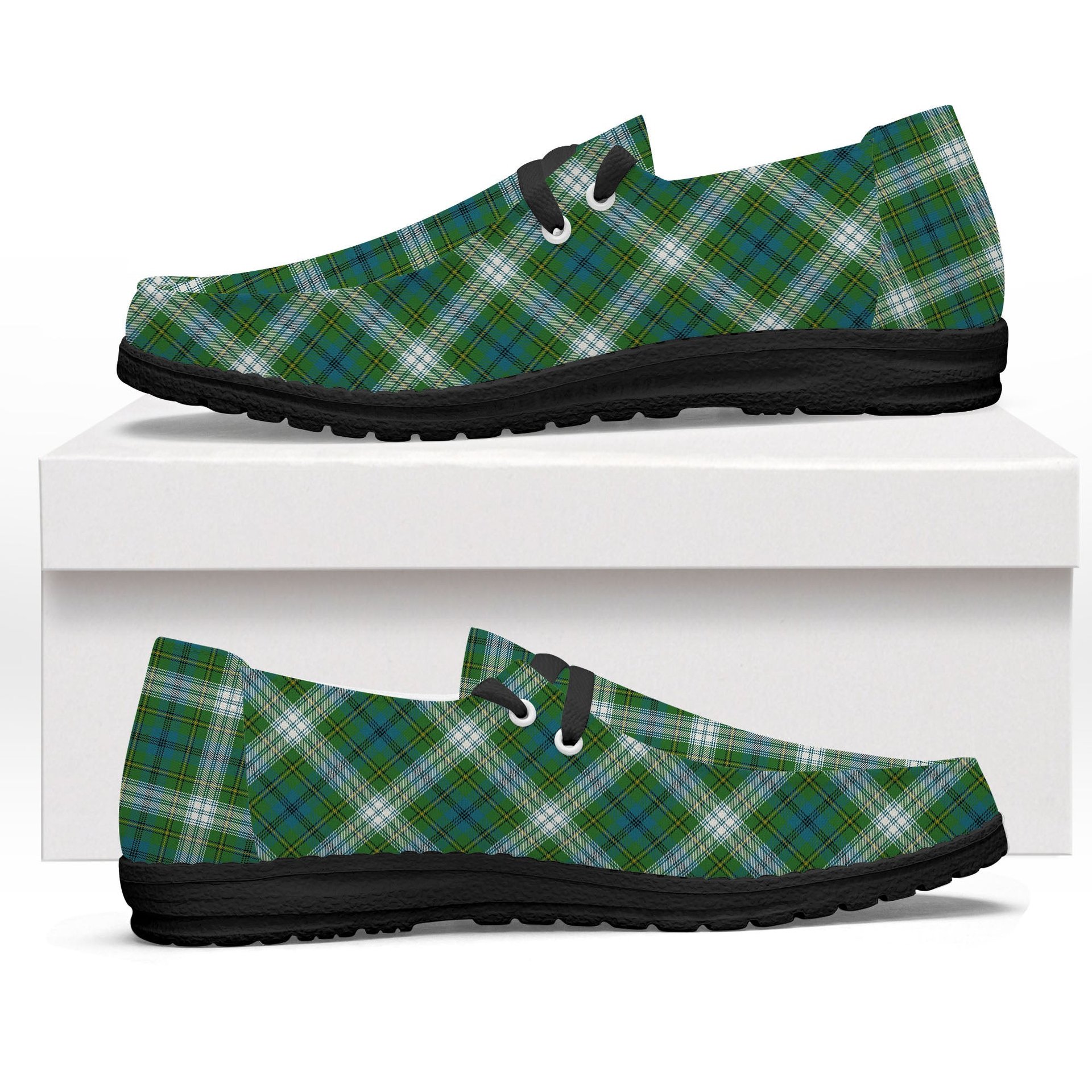 ScotsTee Shop Scottish Johnston Dress Ancient Tartan Plaid Canvas Loafer Shoes