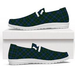 ScotsTee Shop Scottish Johnston Diana Hunting Tartan Plaid Canvas Loafer Shoes