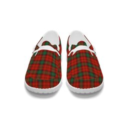 ScotsTee Shop Scottish Lindsay Black lines Ancient Tartan Plaid Canvas Loafer Shoes