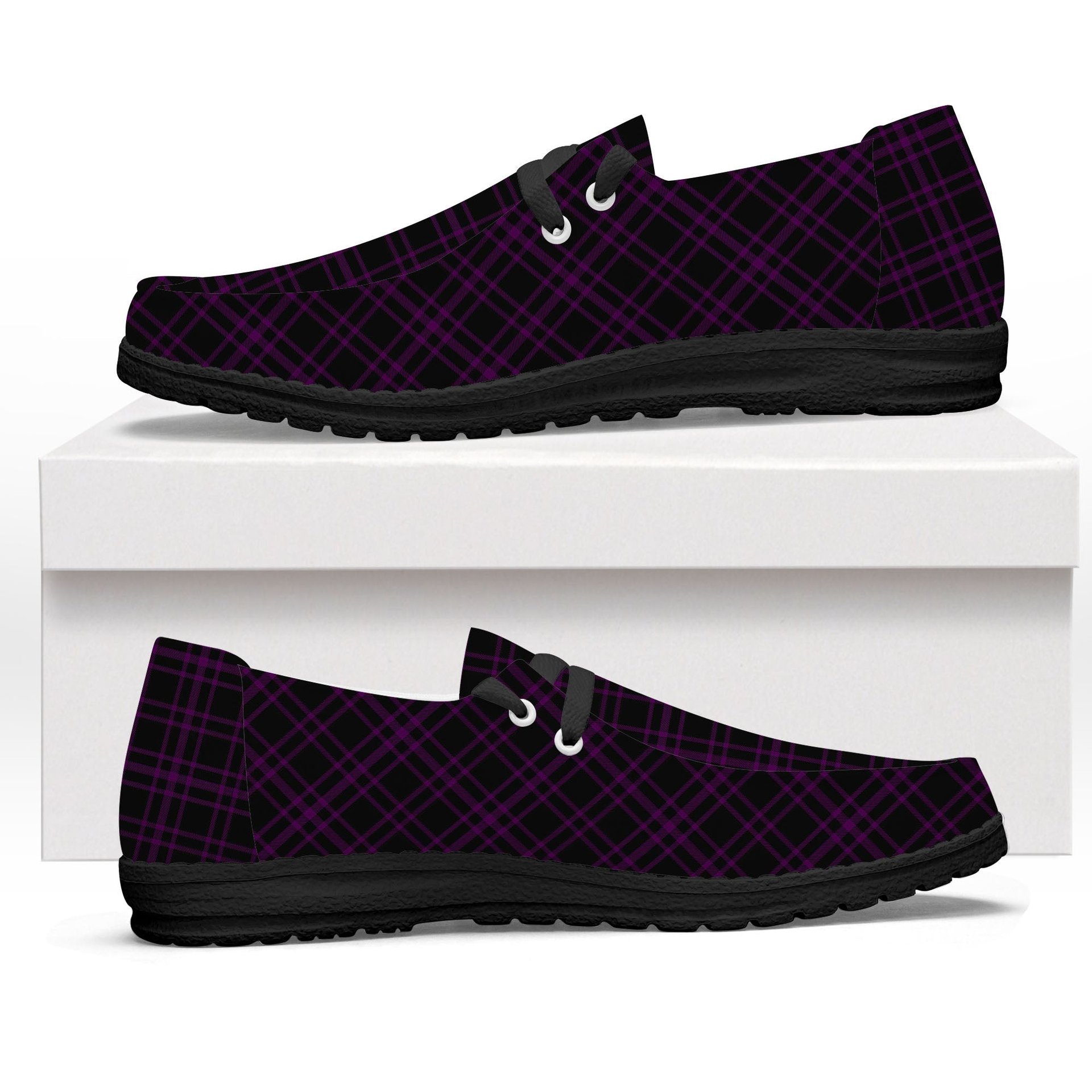 ScotsTee Shop Scottish Leonard Hunting Tartan Plaid Canvas Loafer Shoes