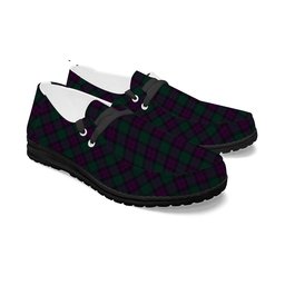 ScotsTee Shop Scottish MacArthur of Milton Hunting Tartan Plaid Canvas Loafer Shoes