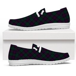 ScotsTee Shop Scottish MacArthur of Milton Hunting Tartan Plaid Canvas Loafer Shoes