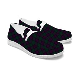 ScotsTee Shop Scottish MacArthur of Milton Hunting Tartan Plaid Canvas Loafer Shoes