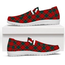 ScotsTee Shop Scottish Lindsay Black lines Modern Tartan Plaid Canvas Loafer Shoes