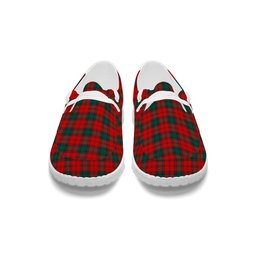 ScotsTee Shop Scottish Lindsay Black lines Modern Tartan Plaid Canvas Loafer Shoes