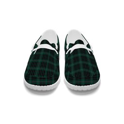 ScotsTee Shop Scottish MacAuley Hunting Modern Tartan Plaid Canvas Loafer Shoes