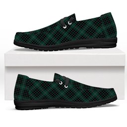ScotsTee Shop Scottish MacAuley Hunting Modern Tartan Plaid Canvas Loafer Shoes