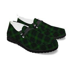 ScotsTee Shop Scottish MacAuley Hunting Tartan Plaid Canvas Loafer Shoes