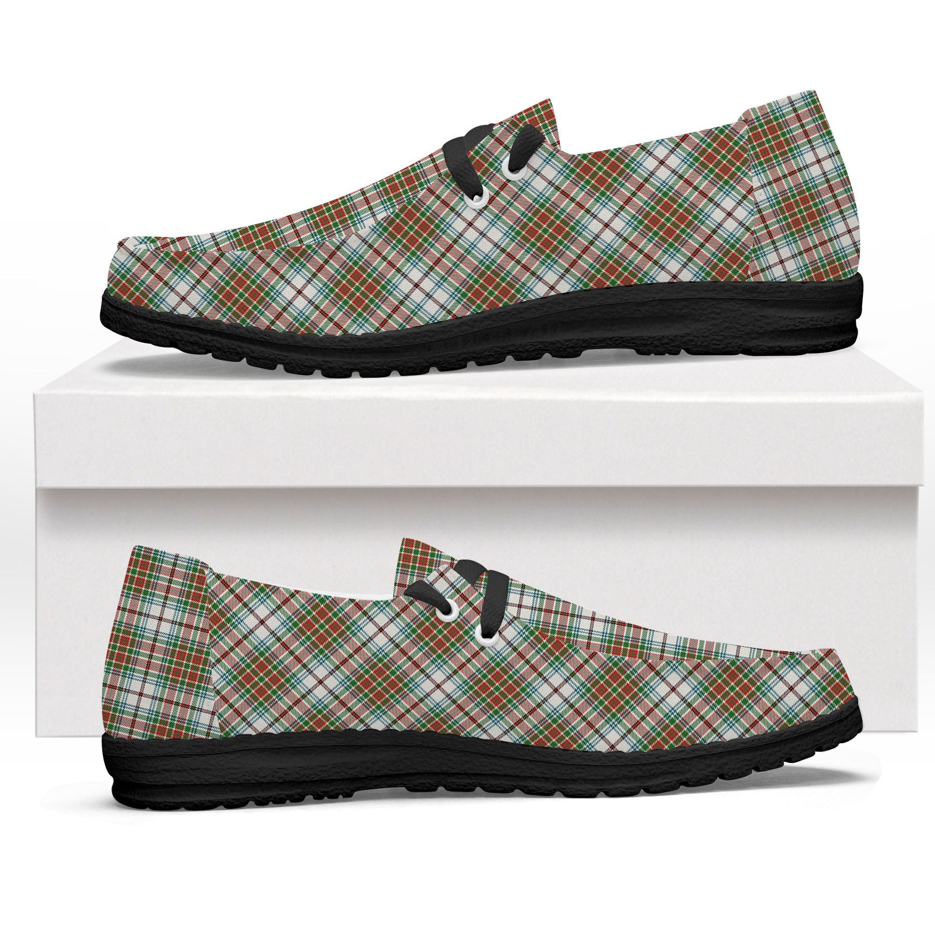 ScotsTee Shop Scottish MacBean Dress Ancient Tartan Plaid Canvas Loafer Shoes