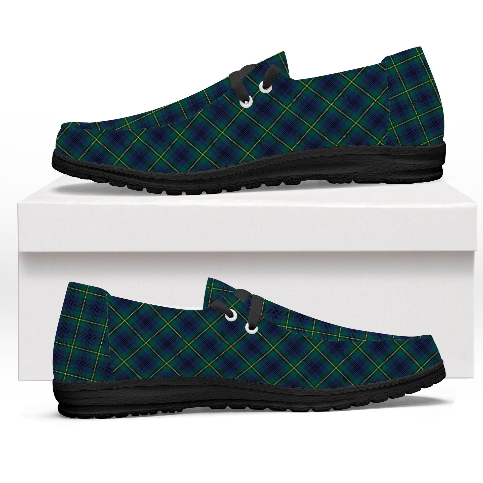 ScotsTee Shop Scottish Johnstone Originaux Modern Clan Tartan Plaid Canvas Loafer Shoes