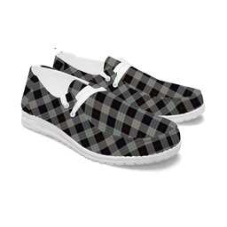 ScotsTee Shop Scottish Kinnieson Tartan Plaid Canvas Loafer Shoes