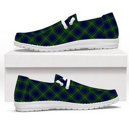 ScotsTee Shop Scottish Johnston of Caskieben Modern Tartan Plaid Canvas Loafer Shoes