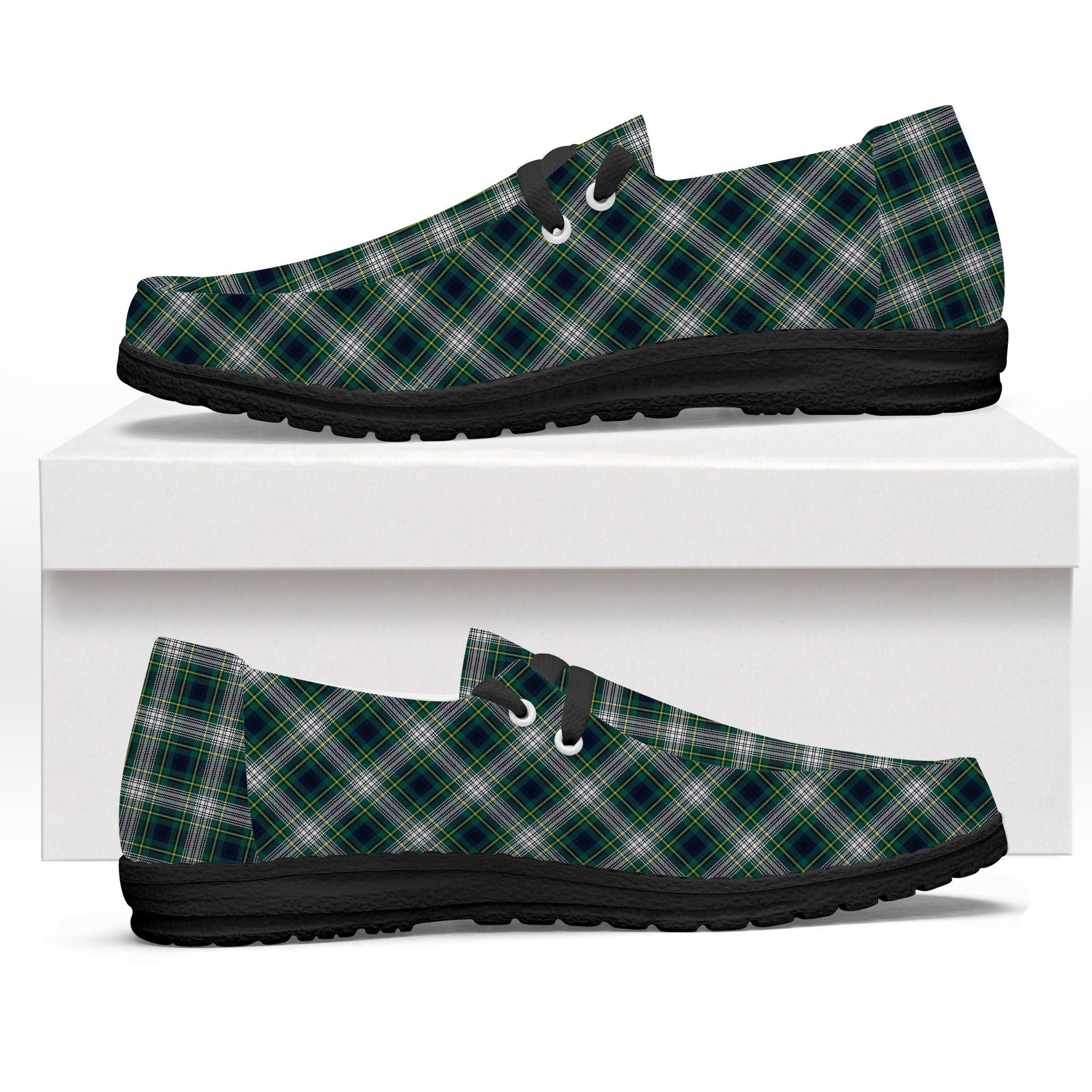 ScotsTee Shop Scottish Johnston Dress Modern Tartan Plaid Canvas Loafer Shoes