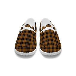 ScotsTee Shop Scottish Johnston Orange and Black Tartan Plaid Canvas Loafer Shoes