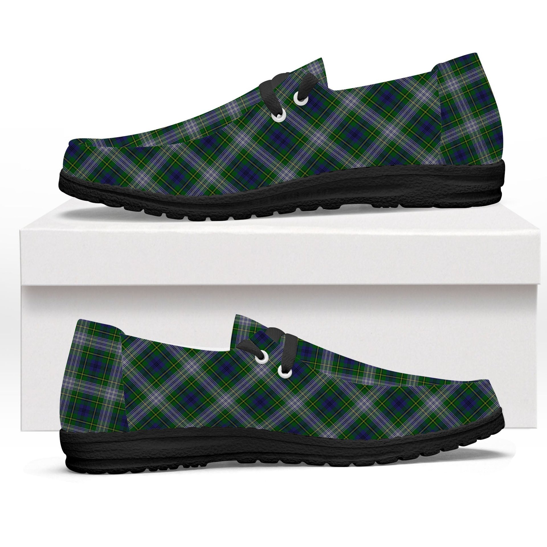 ScotsTee Shop Scottish Johnston Dress Dalgleish Tartan Plaid Canvas Loafer Shoes