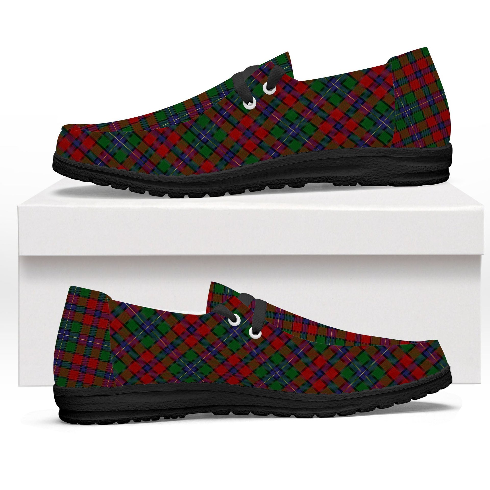 ScotsTee Shop Scottish Kilgour Symmetrical Tartan Plaid Canvas Loafer Shoes